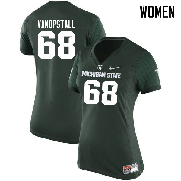 Women #68 Dan VanOpstall Michigan State Spartans College Football Jerseys Sale-Green